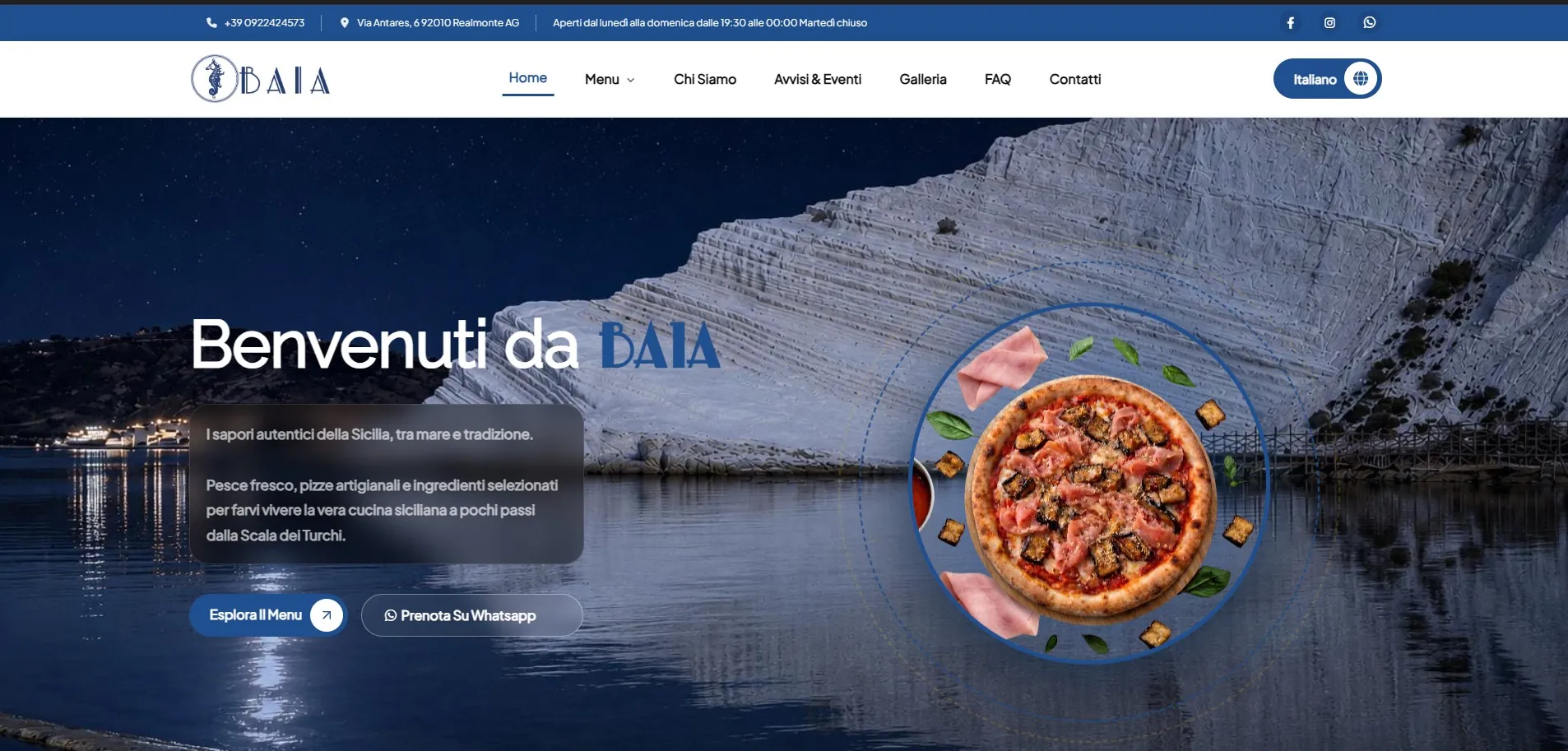 Creazione Sito Web Baia - Ristorante / Pizzeria