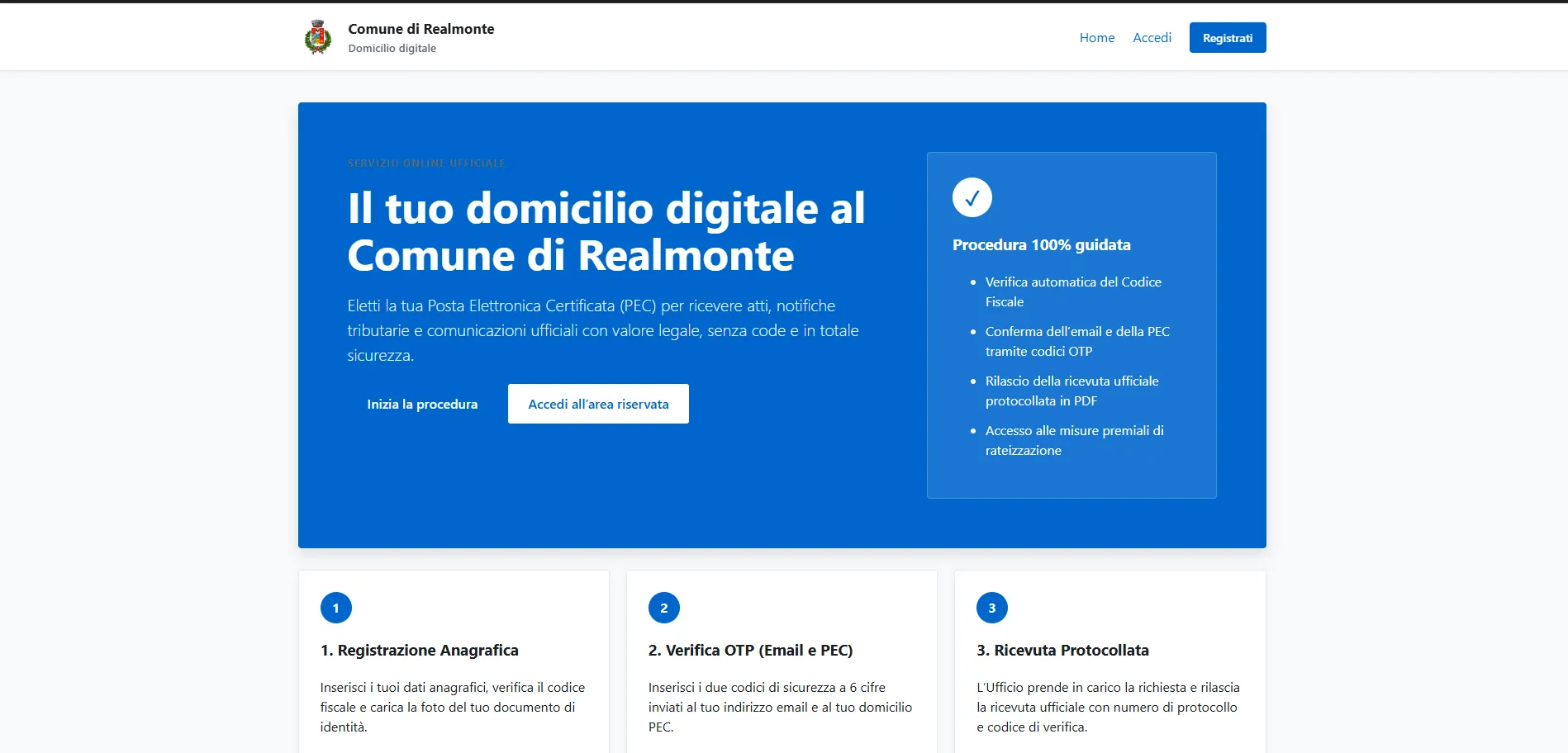 Domicilio Digitale - Comune di Realmonte