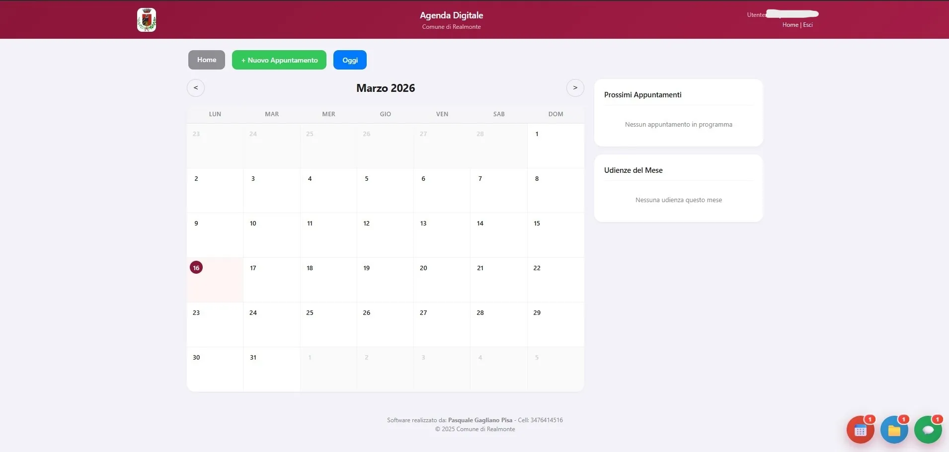Gestionale Ufficio Legale - Comune di Realmonte