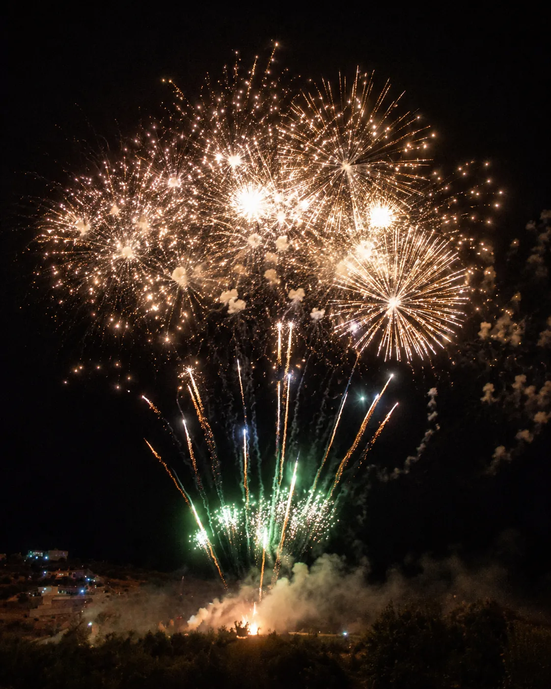 Fuochi d'artificio oro - Fotografia notturna